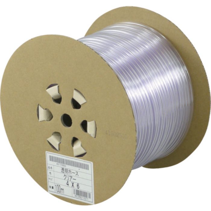 サンヨー 透明ホース4×6 100mドラム巻(Tcode:1477501)
