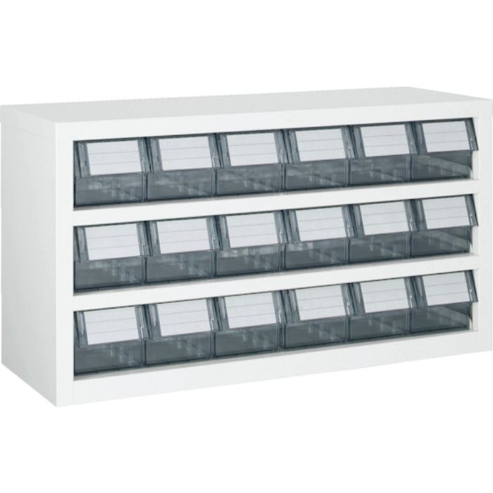 TRUSCO パーツケース 横型バンラックケースM型 854X307XH468 3段6列 W(Tcode:3937399)