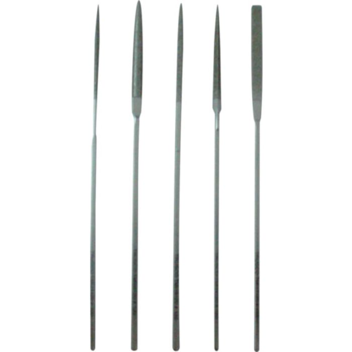 TRUSCO ダイヤモンドニードルヤスリ 半丸・三角・平・角・丸 5本組S 中目(Tcode:3289257)