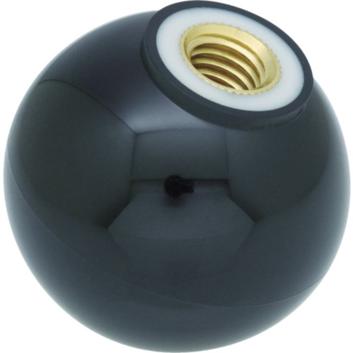 TRUSCO 樹脂製握り玉 金具付黒 20XM6mm (20個入)