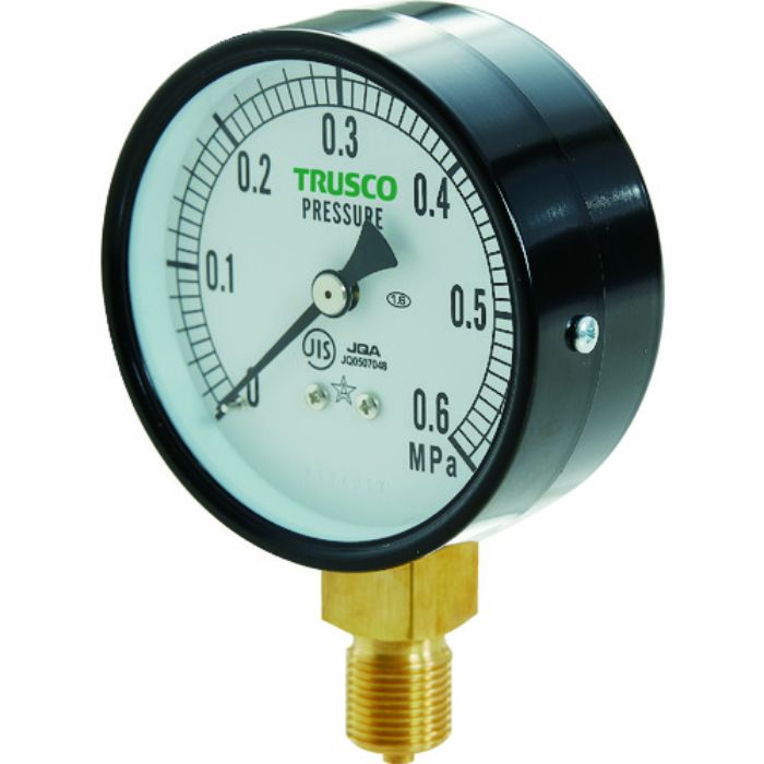 TRUSCO JIS汎用圧力計A型75φ 圧力レンジ0.0〜0.60MPa(Tcode:2074523)
