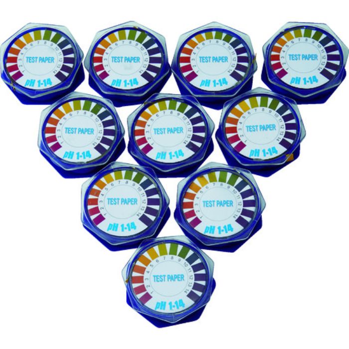 TRUSCO Ph試験紙 ロールタイプ 7mm×5M Ph1〜14 徳用10個タイプ(Tcode:1145331)