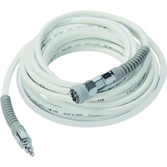 TRUSCO 高圧エアホース 6×10M 白(Tcode:2173380)