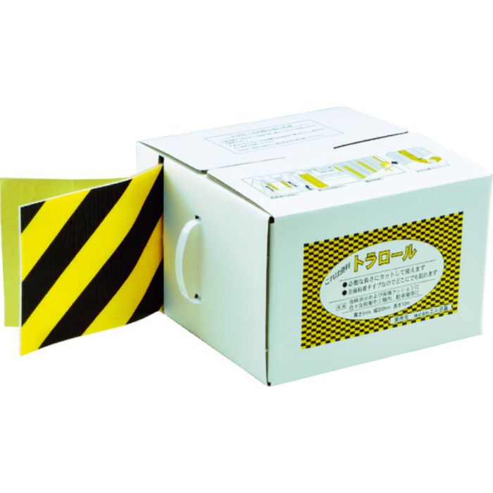 日東エルマテ 安全クッション トラロール 5mm×200mm×10m 黄/黒(Tcode:3777529)