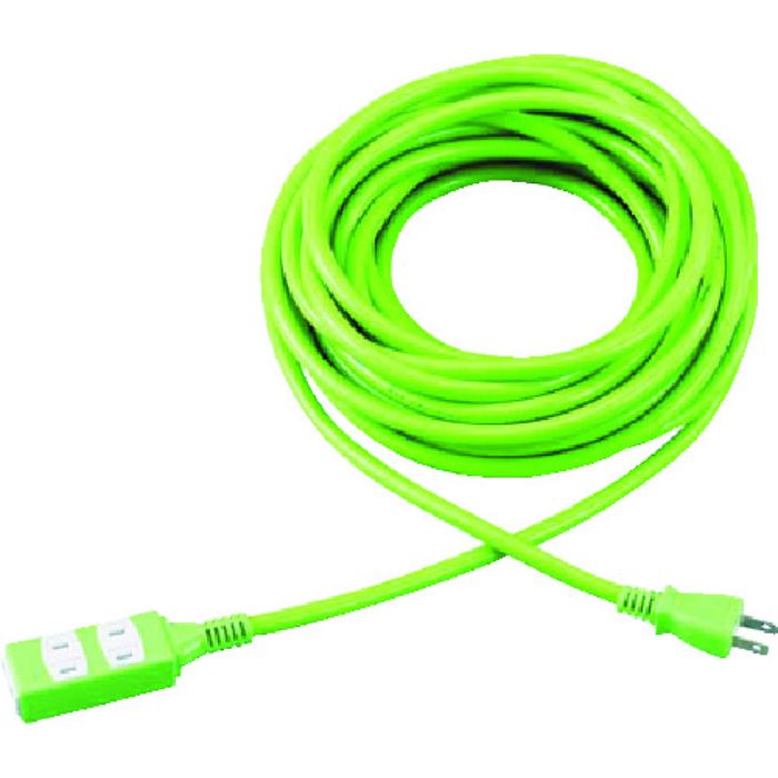 TRUSCO ソフトタイププラグ 3個口タップ型 10m グリーン(Tcode:1164906)