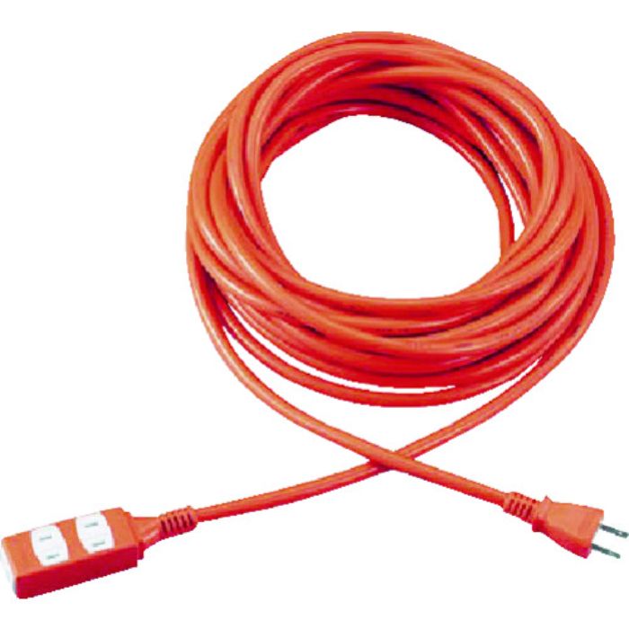 TRUSCO ソフトタイププラグ 3個口タップ型 10m オレンジ(Tcode:1164907)