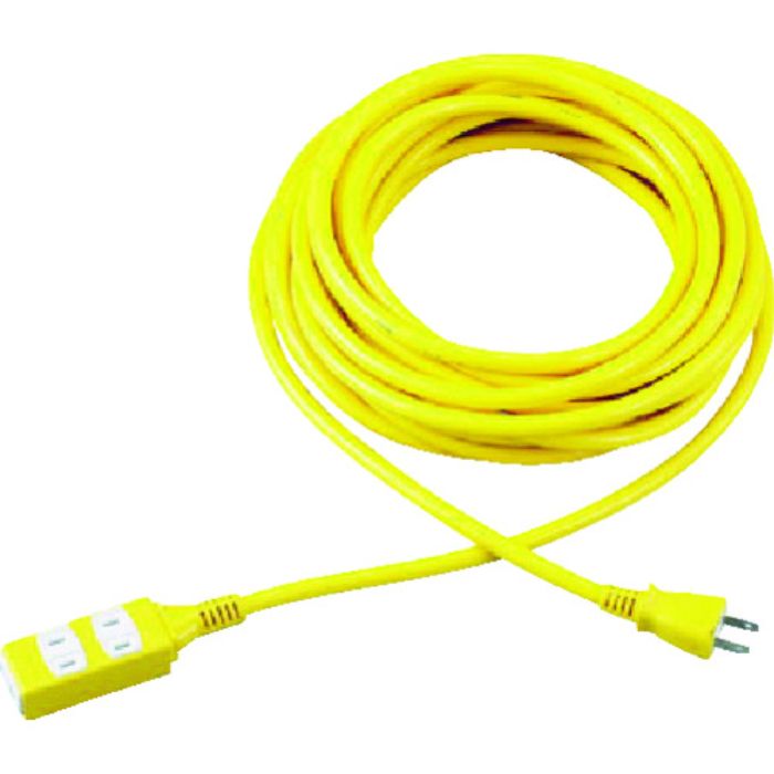 TRUSCO ソフトタイププラグ 3個口タップ型 10m イエロー(Tcode:1164909)