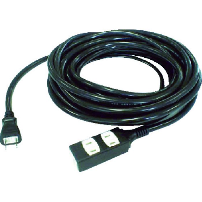 TRUSCO ソフトタイププラグ 3個口タップ型 20m ブラック(Tcode:1164911)