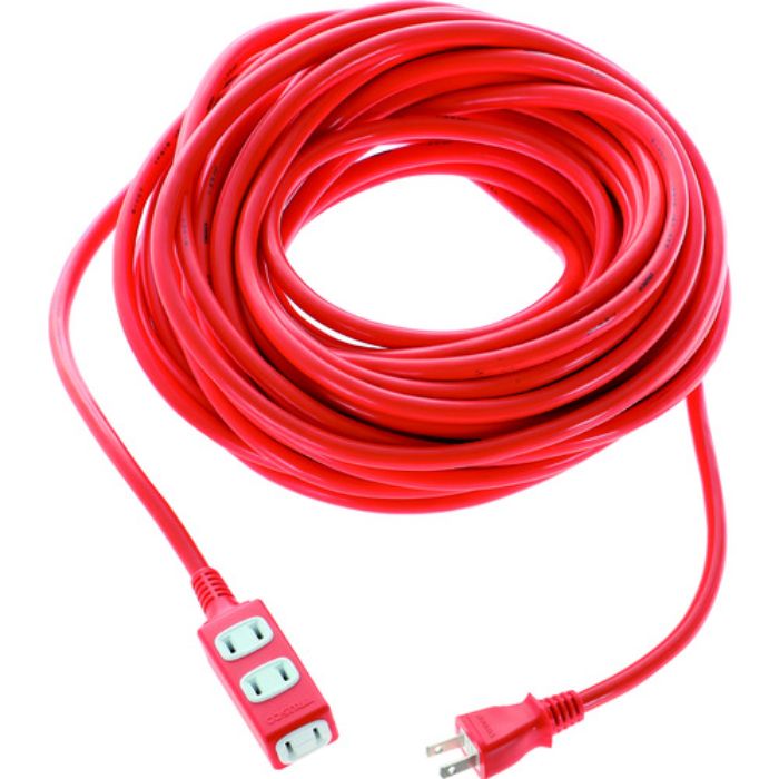 TRUSCO ソフトタイププラグ 3個口タップ型 20m オレンジ(Tcode:2064687)