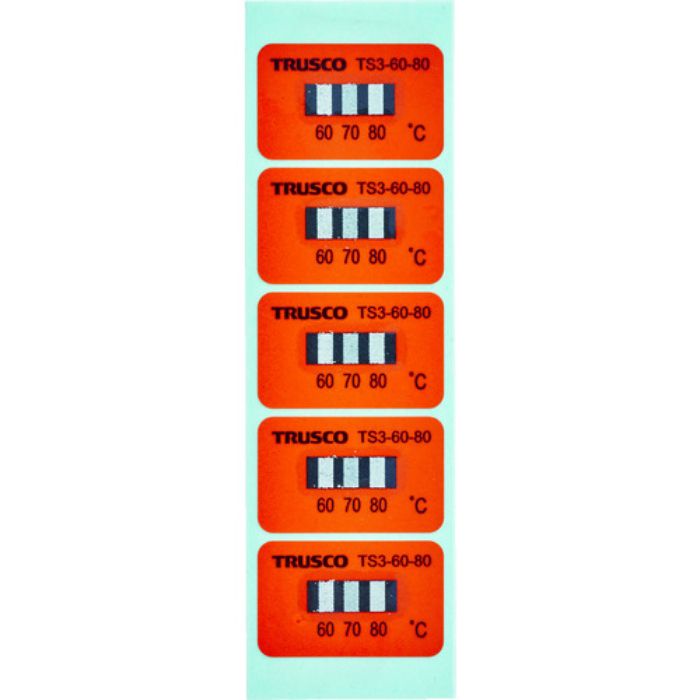 TRUSCO 温度シール3点表示不可逆性60℃〜80℃(40枚入り)(Tcode:1145420)
