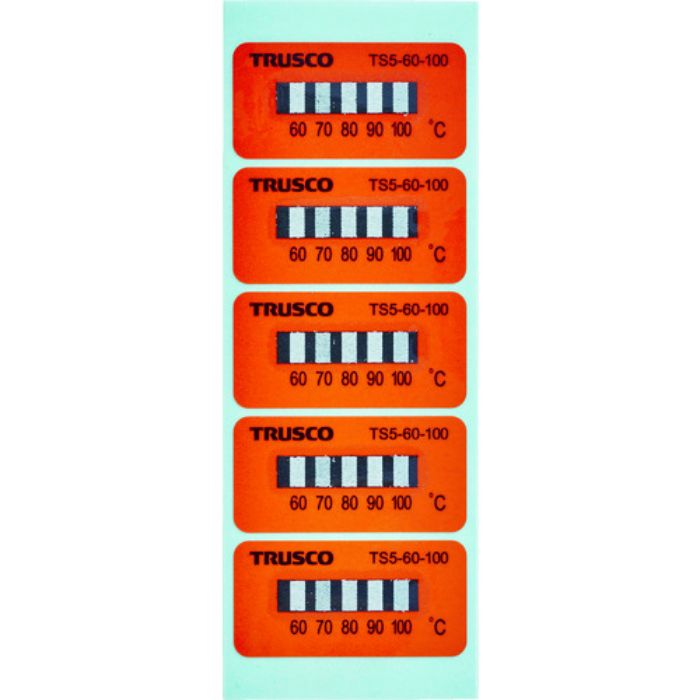 TRUSCO 温度シール5点表示不可逆性60℃〜100℃(40枚入り)(Tcode:1145423)