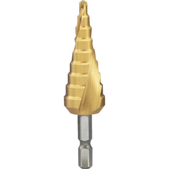 TRUSCO 六角軸ステップドリル 2枚刃チタンコーティング 4〜20mm(Tcode:3017818)