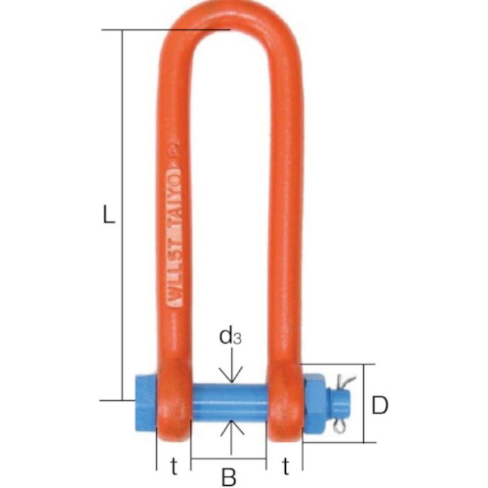 TAIYO 強力長シャックル タフスリム (19×200) TSL-5t(1004878)(Tcode:7531729)