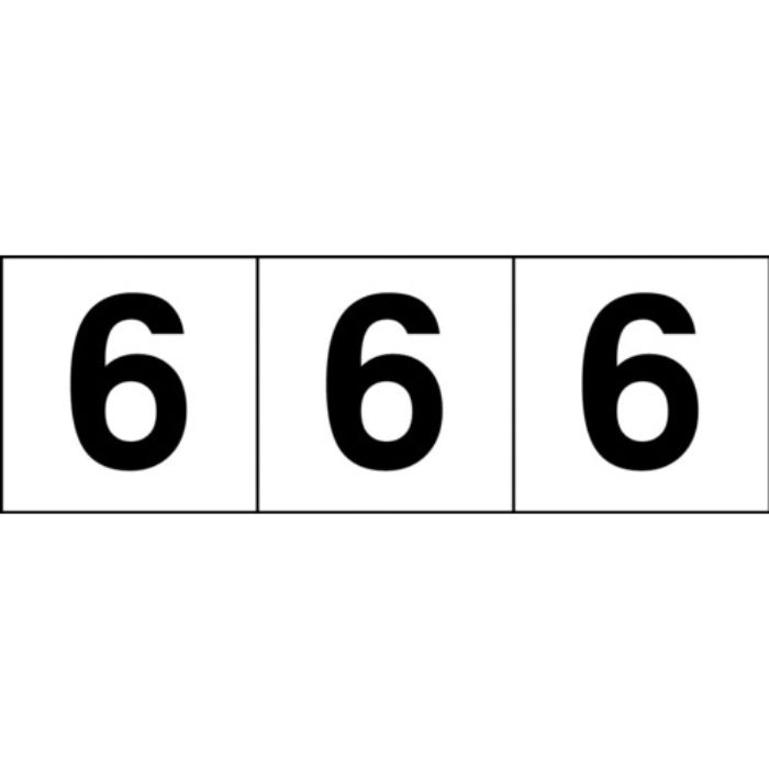 TRUSCO 数字ステッカー 100×100 「6」 透明地/黒文字 3枚入