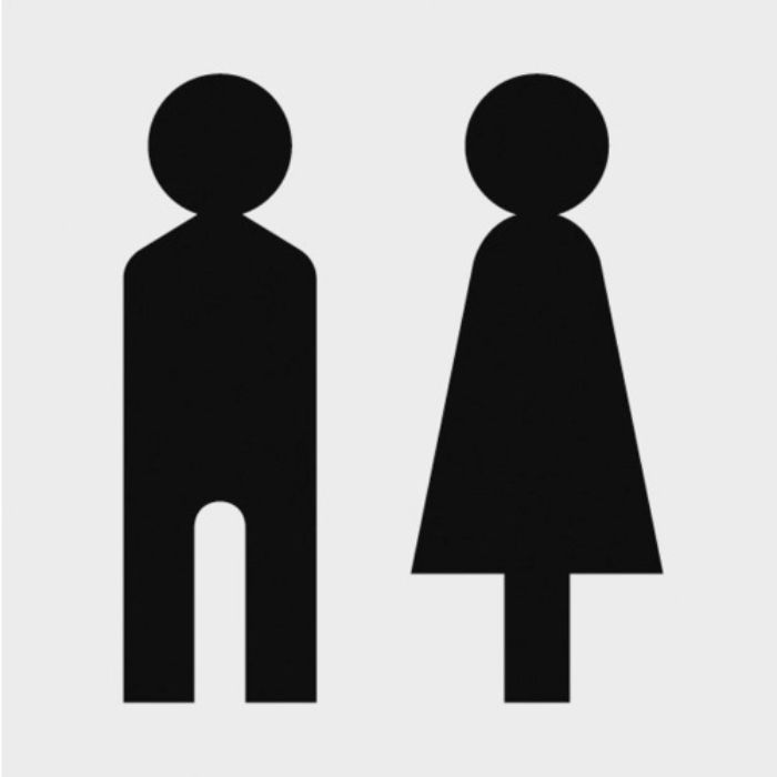 TRUSCO マークステッカー 100×100 「トイレ」マーク 透明地 黒文字 1枚入(Tcode:2076509)