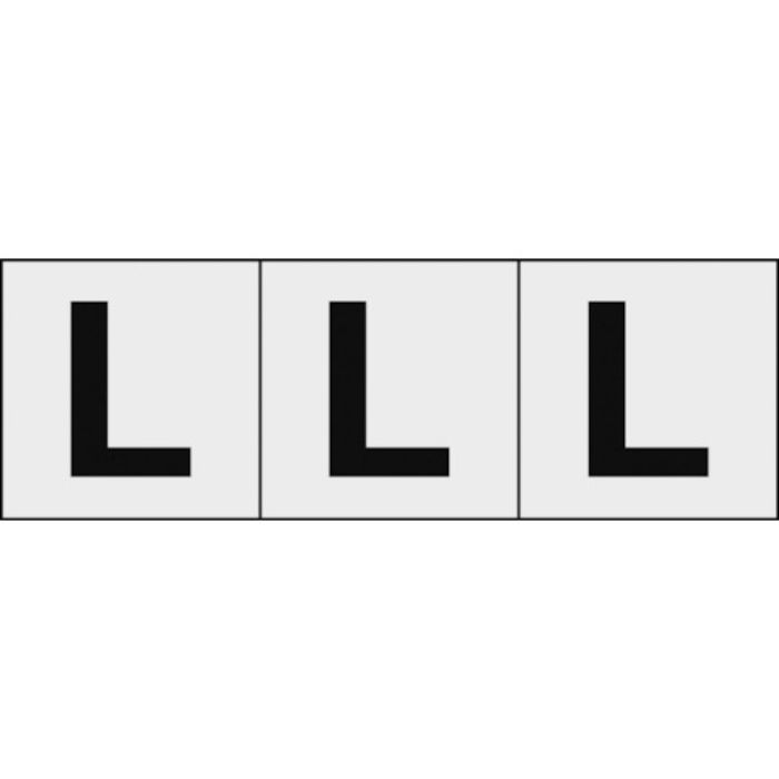 TRUSCO アルファベットステッカー 30×30 「L」 透明地/黒文字 3枚入