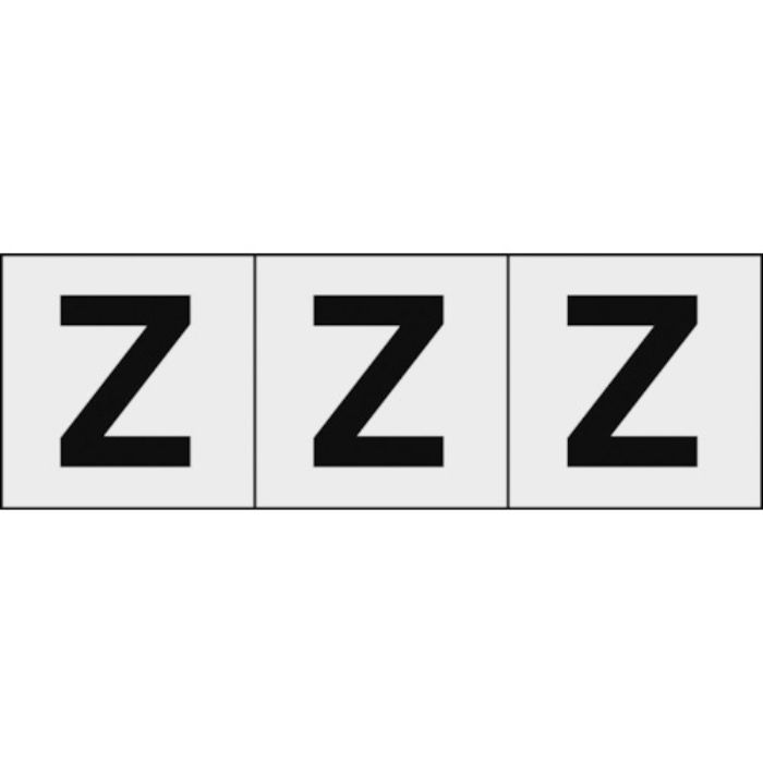 TRUSCO アルファベットステッカー 30×30 「Z」 透明地/黒文字 3枚入