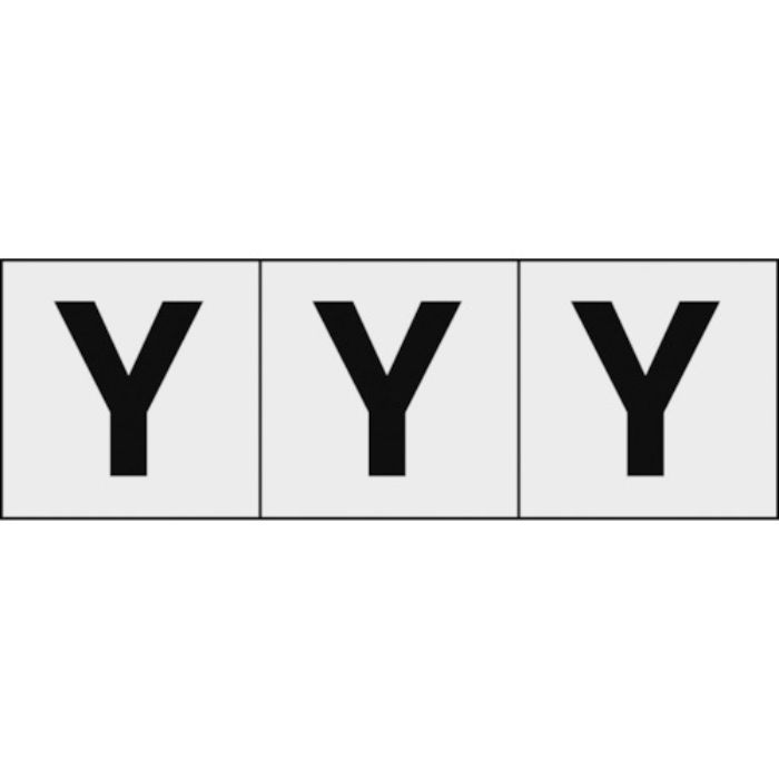 TRUSCO アルファベットステッカー 50×50 「Y」 透明地/黒文字 3枚入