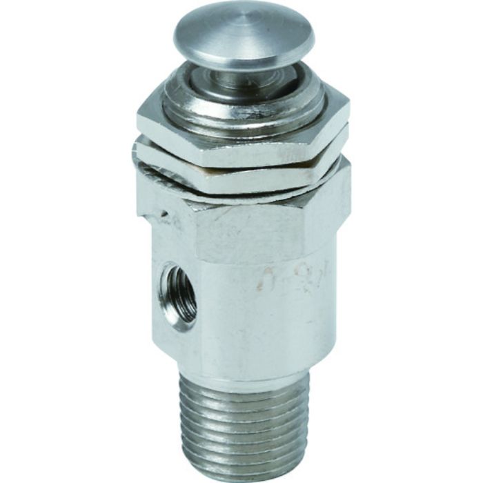 TRUSCO 3方向小型切替バルブ 3ポート M5 ボタンタイプ(Tcode:1607742)