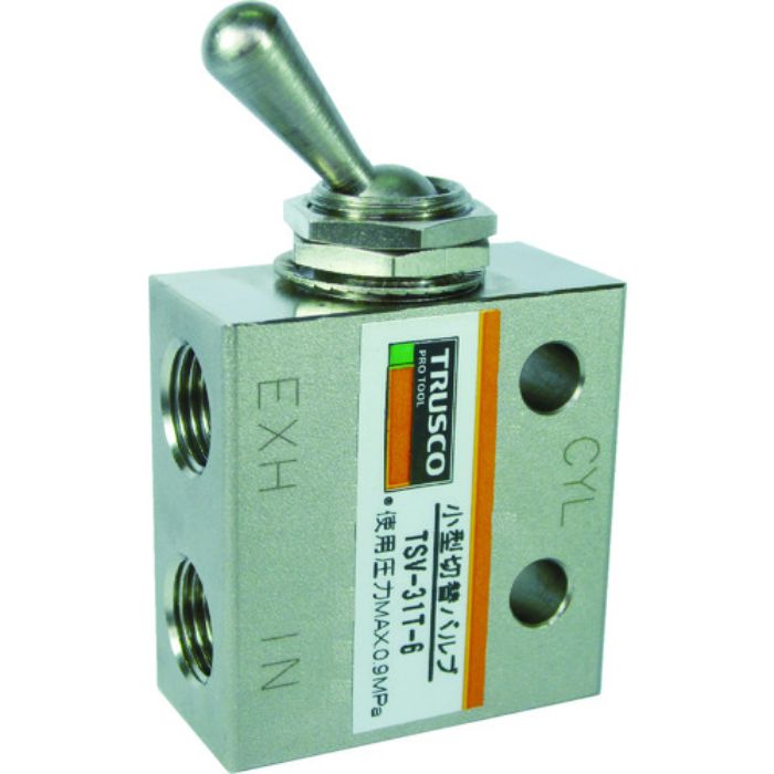 TRUSCO 3方向小型切替バルブ 3ポート 1/8 トグルレバータイプ(Tcode:8188137)