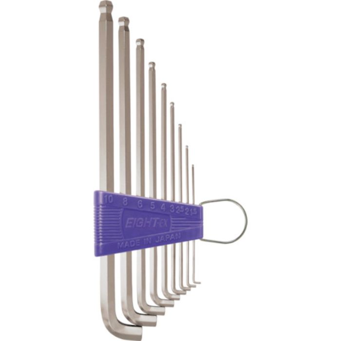 エイト 六角棒スパナ テーパー エキストラロング 特短 9本 1.5〜10mm(Tcode:8116473)