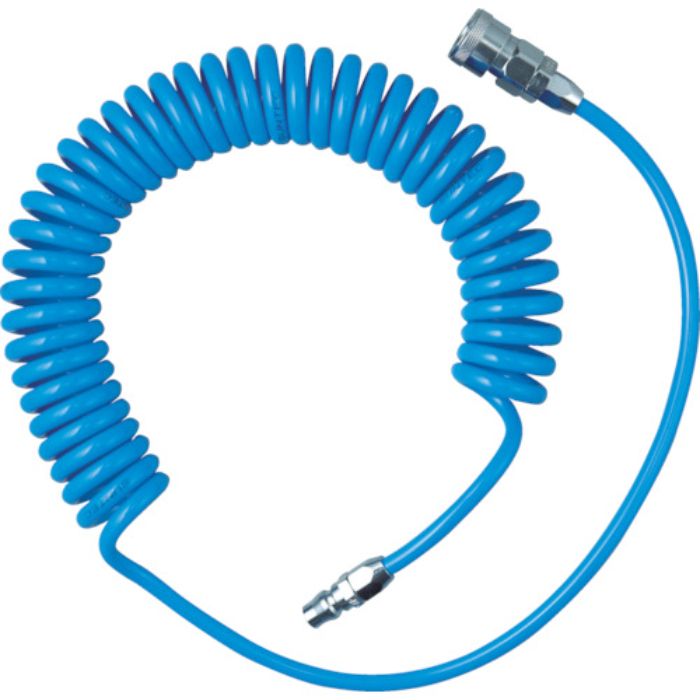 TRUSCO αウレタンコイルホースブルー カップリング付 6m(Tcode:3362809)
