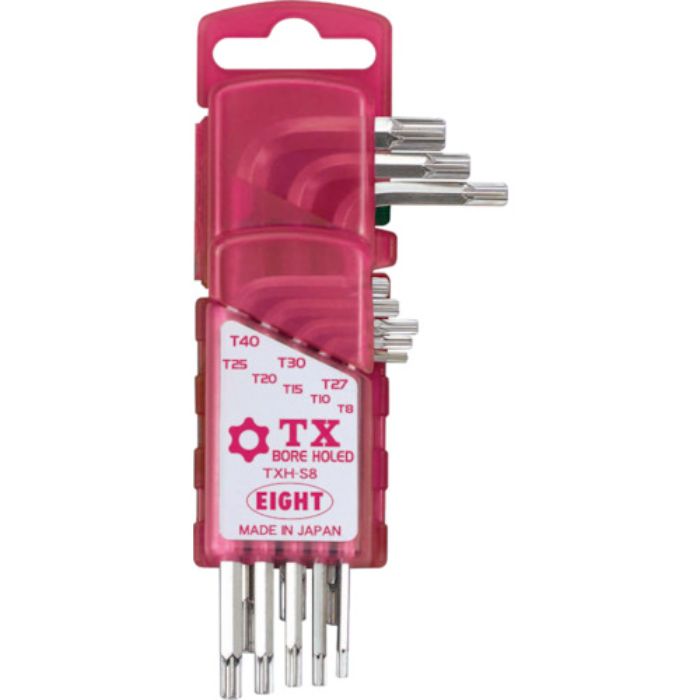 エイト TXレンチ 穴付 標準寸法 ドアホルダー 8本セット T8〜T40(Tcode:8116525)