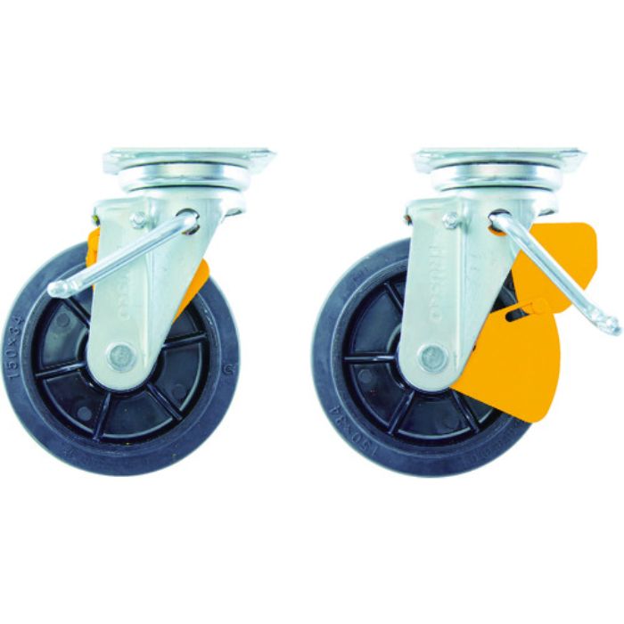 TRUSCO かご車用 左ブレーキサインプレート ゴム自在車 150Φ(Tcode:1164653)