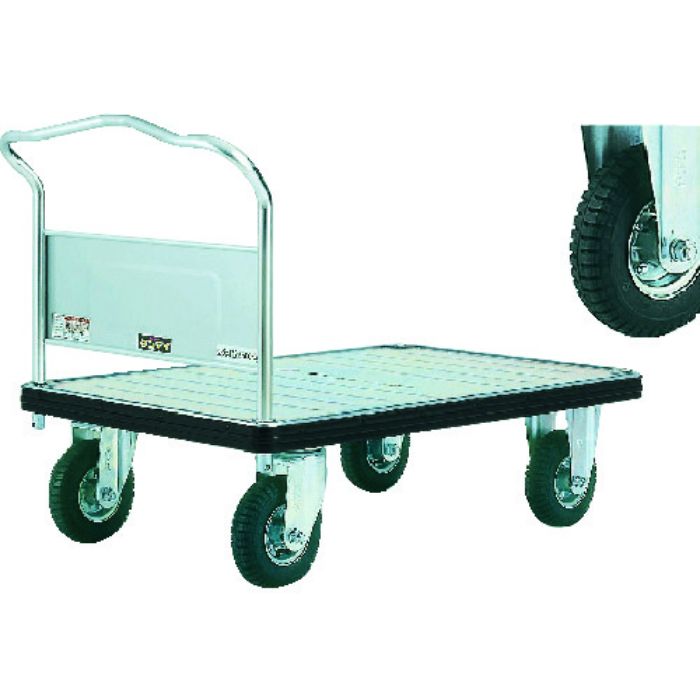 ダンディ スチール台車 ダンディDシリーズ タイプDG 固定ハンドル式 悪路用エアータイヤ仕様 W1200×D750(Tcode:2082463)