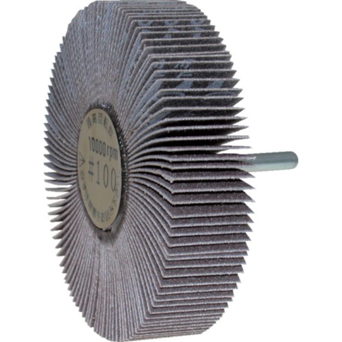 ヤナセ 軸付フラップホイール 100x25x6 #80(Tcode:3250270)