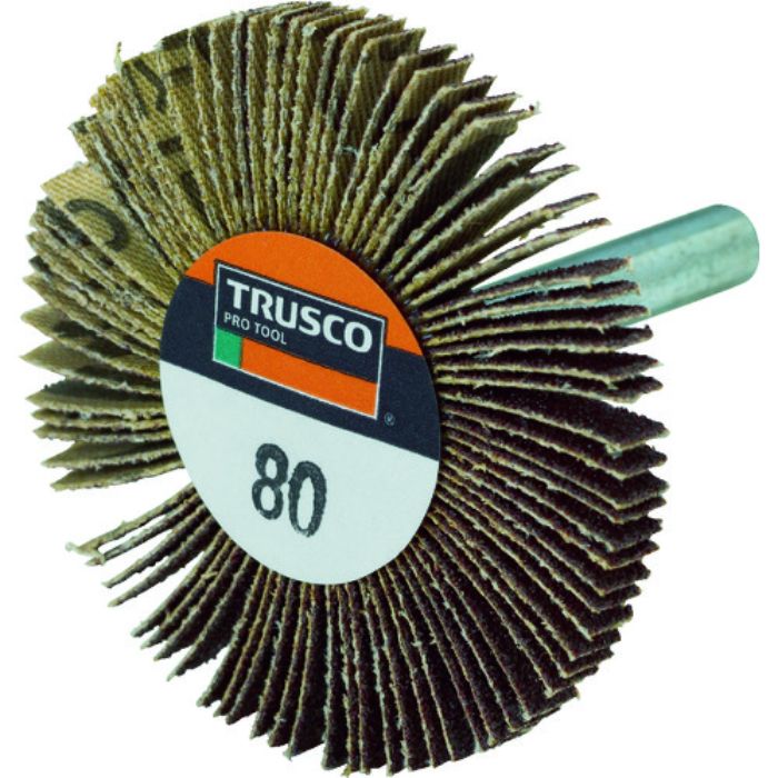 TRUSCO 薄型フラップホイール 50X5X6 #80 5個入(Tcode:7933657)