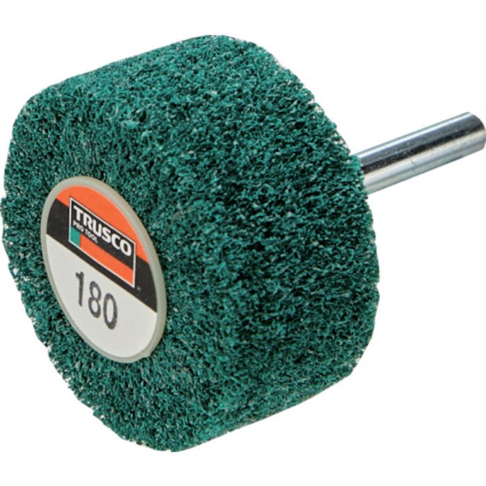 TRUSCO ナイロン軸付ホイール 外径30×厚み25×軸6 180♯ (5個入)(Tcode:7683065)