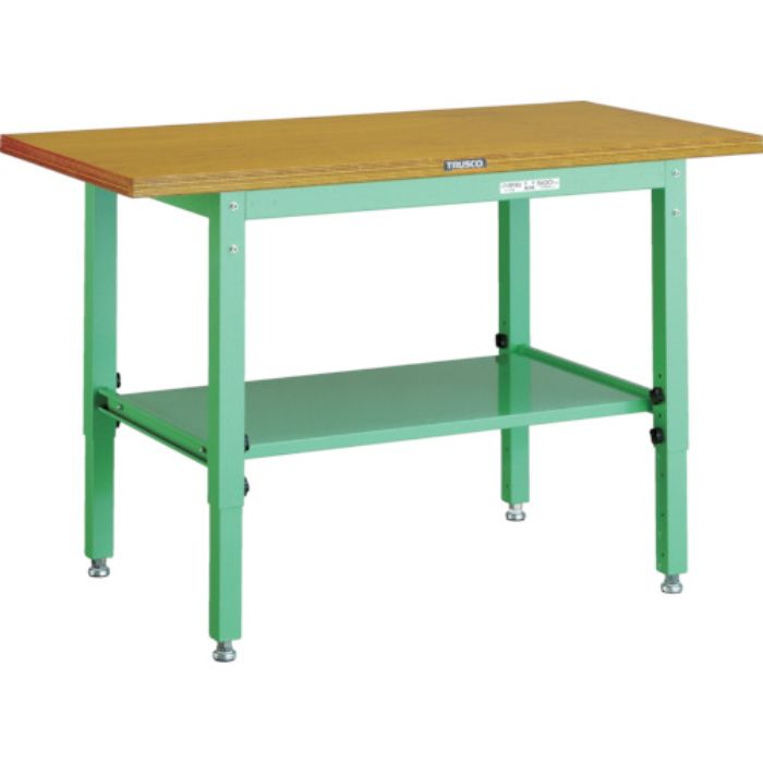 TRUSCO UTV型作業台 1200X600XH600-810 ヤンググリーン色(Tcode:3933130)