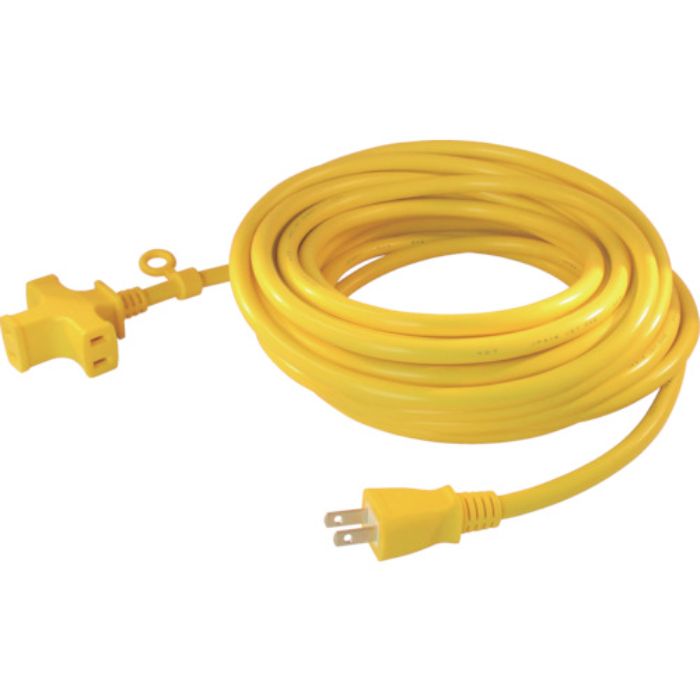 正和電工 トライアングルマルチタップ 125V-15A 10m 黄(Tcode:8513803)