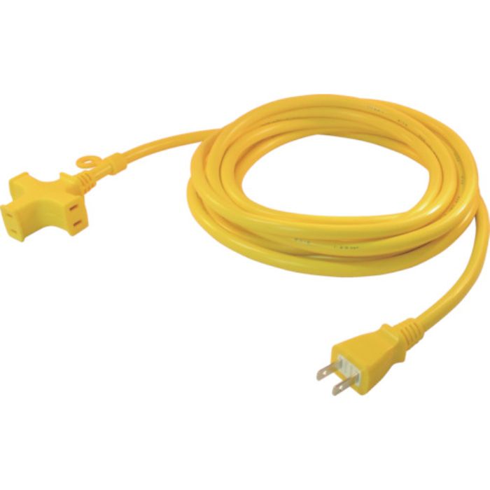 正和電工 トライアングルマルチタップ 125V-15A 5m 黄(Tcode:8219482)