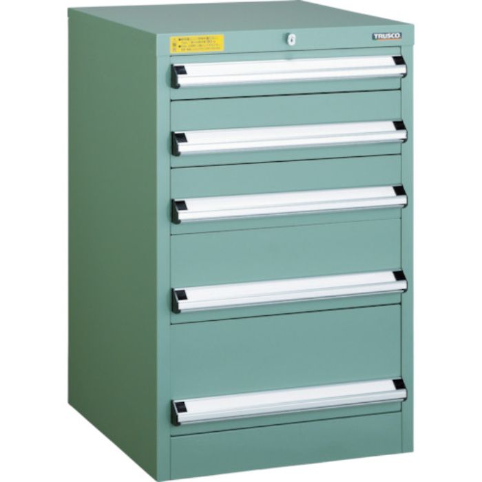 TRUSCO VE5S型中量キャビネット 500X550XH800 引出5段(Tcode:4790448)