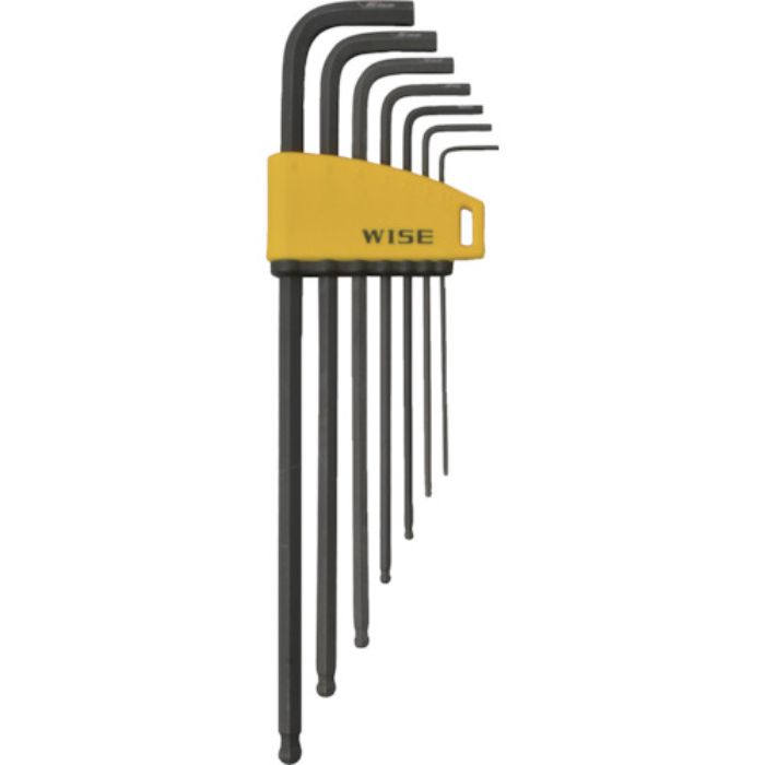 ワイズ ブラックボールポイント六角棒レンチ ロング 7本組(Tcode:4953912)