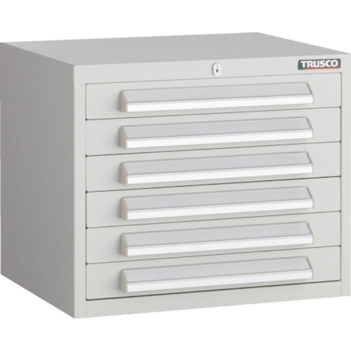 TRUSCO WLVR型キャビネット 500X412XH420 引出6段 ホワイト色(Tcode:2638994)