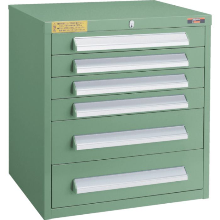 TRUSCO WLVR型キャビネット 500X412XH540 引出6段 緑(Tcode:3011593)