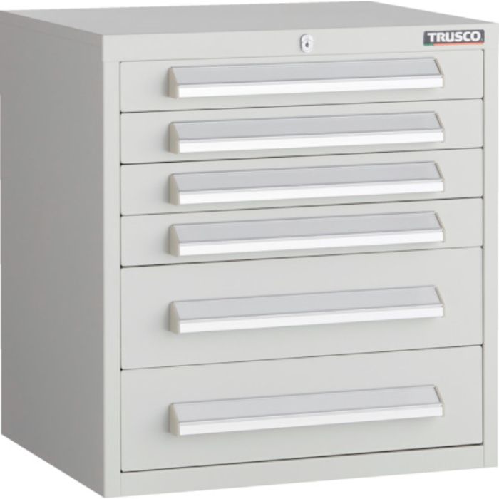 TRUSCO WLVR型キャビネット 500X412XH540 引出6段 ホワイト色(Tcode:2638995)
