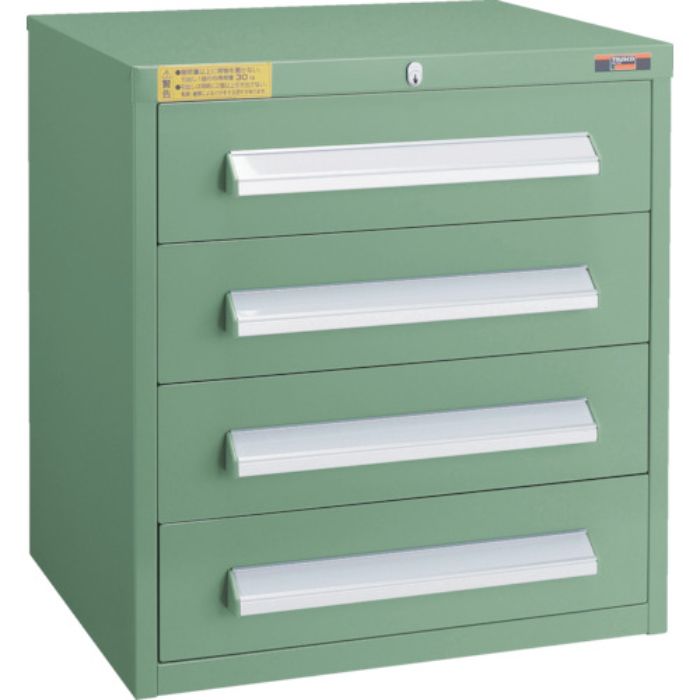 TRUSCO WLVR型キャビネット 500X412XH540 引出4段 緑(Tcode:3011615)
