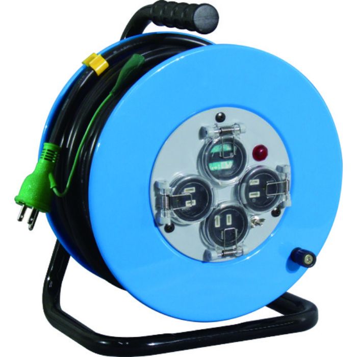 NICHIDO 電工ドラム 屋外型 フラットドラム 漏電保護専用ブレーカ付 30m(Tcode:1618932)