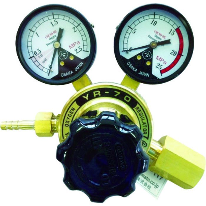 ヤマト 全真鍮製酸素調整器 YR-70(関東式)(Tcode:2816172)