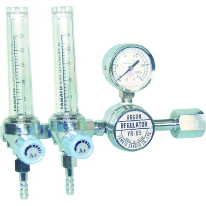 ヤマト ガス調整器 二連式流量計付アルゴン用圧力調整器 YR-85F(Tcode:4346785)