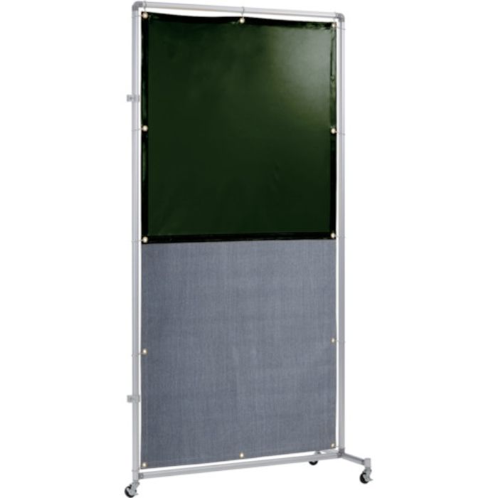 吉野 遮光火花兼用衝立(ダークグリーン×A種シート)1×2 接続型 キャスター(Tcode:8315241)