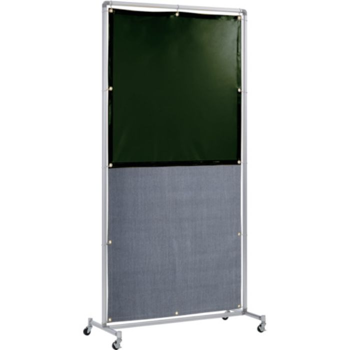 吉野 遮光火花兼用衝立(ダークグリーン×A種シート)1×2 単体キャスター(Tcode:8315235)