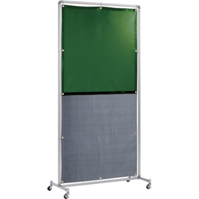 吉野 遮光火花兼用衝立(グリーン×A種シート)1×2 単体キャスター(Tcode:8315236)