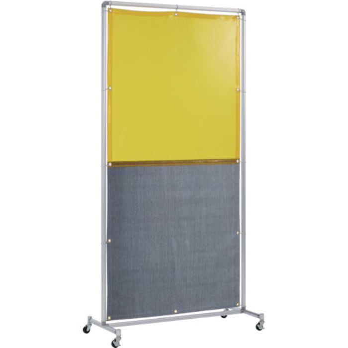 吉野 遮光火花兼用衝立(イエロー×A種シート)1×2 単体キャスター(Tcode:8315237)