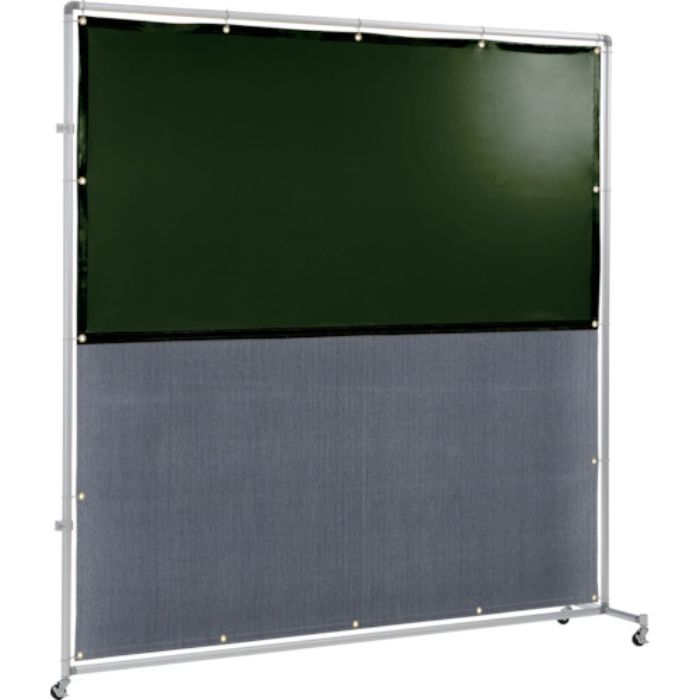 吉野 遮光火花兼用衝立(ダークグリーン×A種シート)2×2 接続型キャスター足(Tcode:8315253)