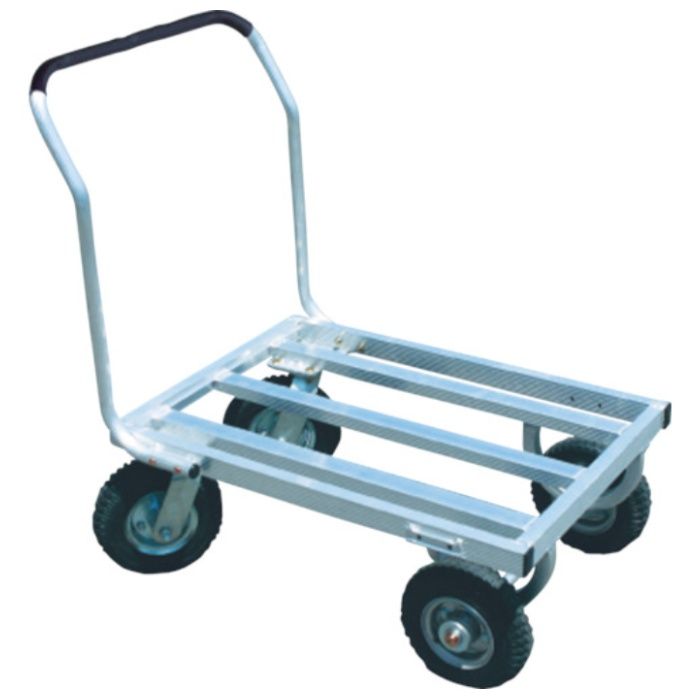 HARAX　アルミ製運搬車　愛菜号　250-4エアー入タイヤ2輪自在タイプ　積載面750×535mm　